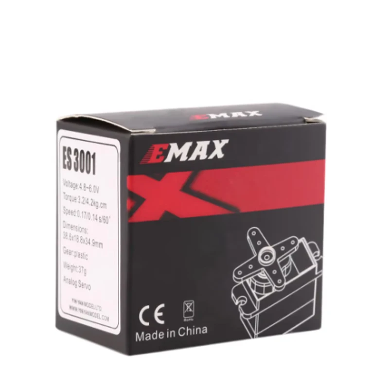 EMAX-Servo standard ES3001, 43g, pour hélicoptère RC, bateau, avion, 4 pièces