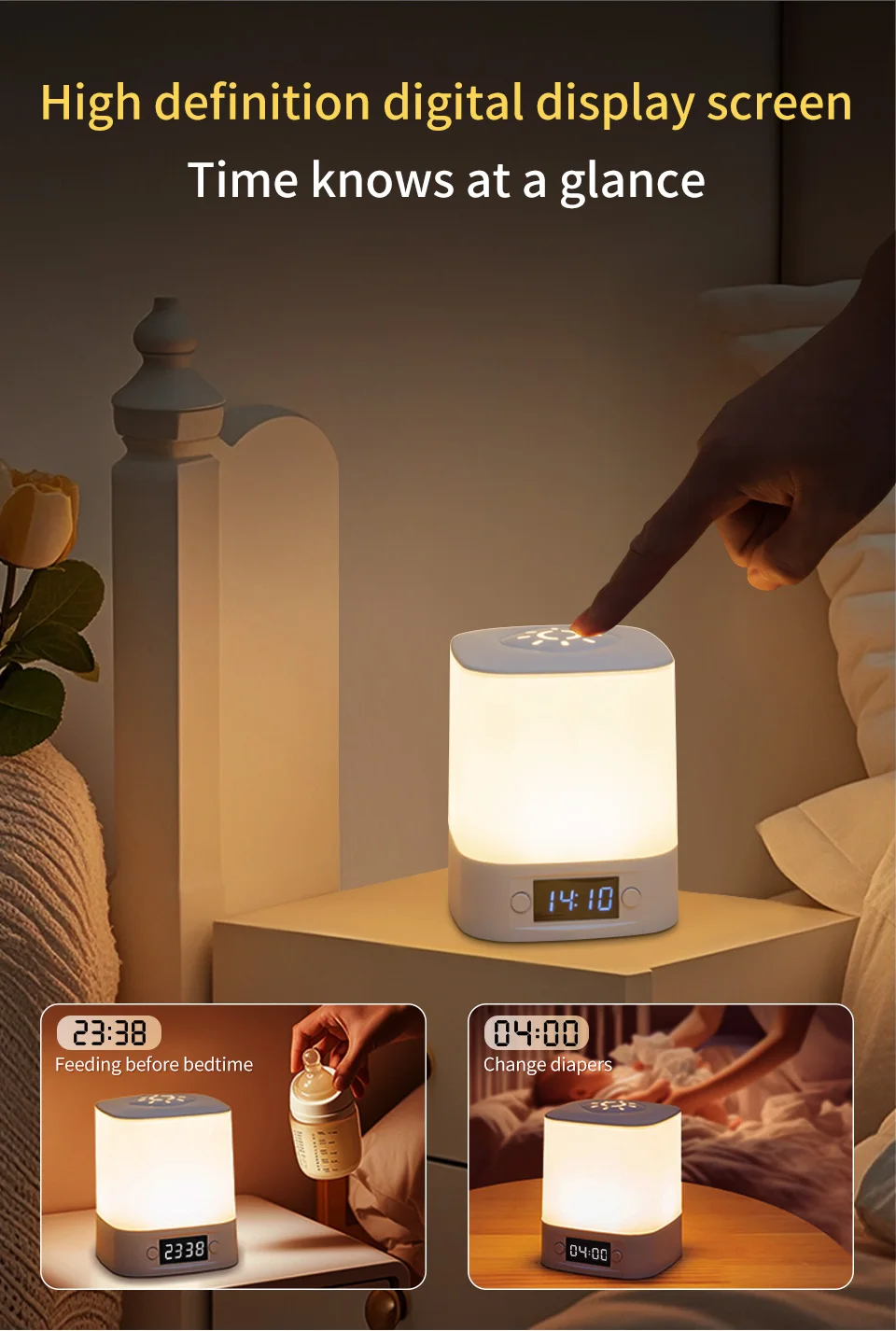 LED Night Light Bedside Rechargeable Desk Lamp Bedroom Baby Feeding Eye Protection Sleep Children's Room LightS Table Lamp