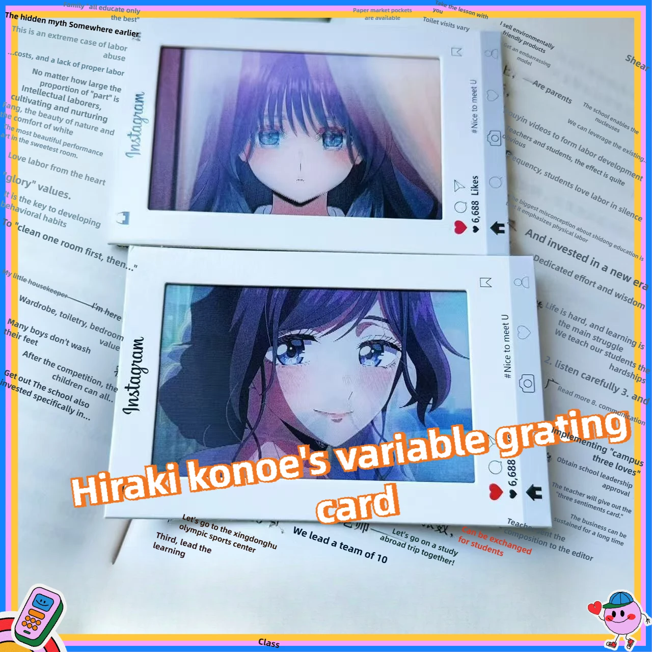 2025 بطاقة عدسية ديناميكية قابلة للتغيير من Lycoris Recoil Rin & Koharu-قلادة على ظهره هدية صغيرة قابلة للجمع لعيد الميلاد/عيد الميلاد #2