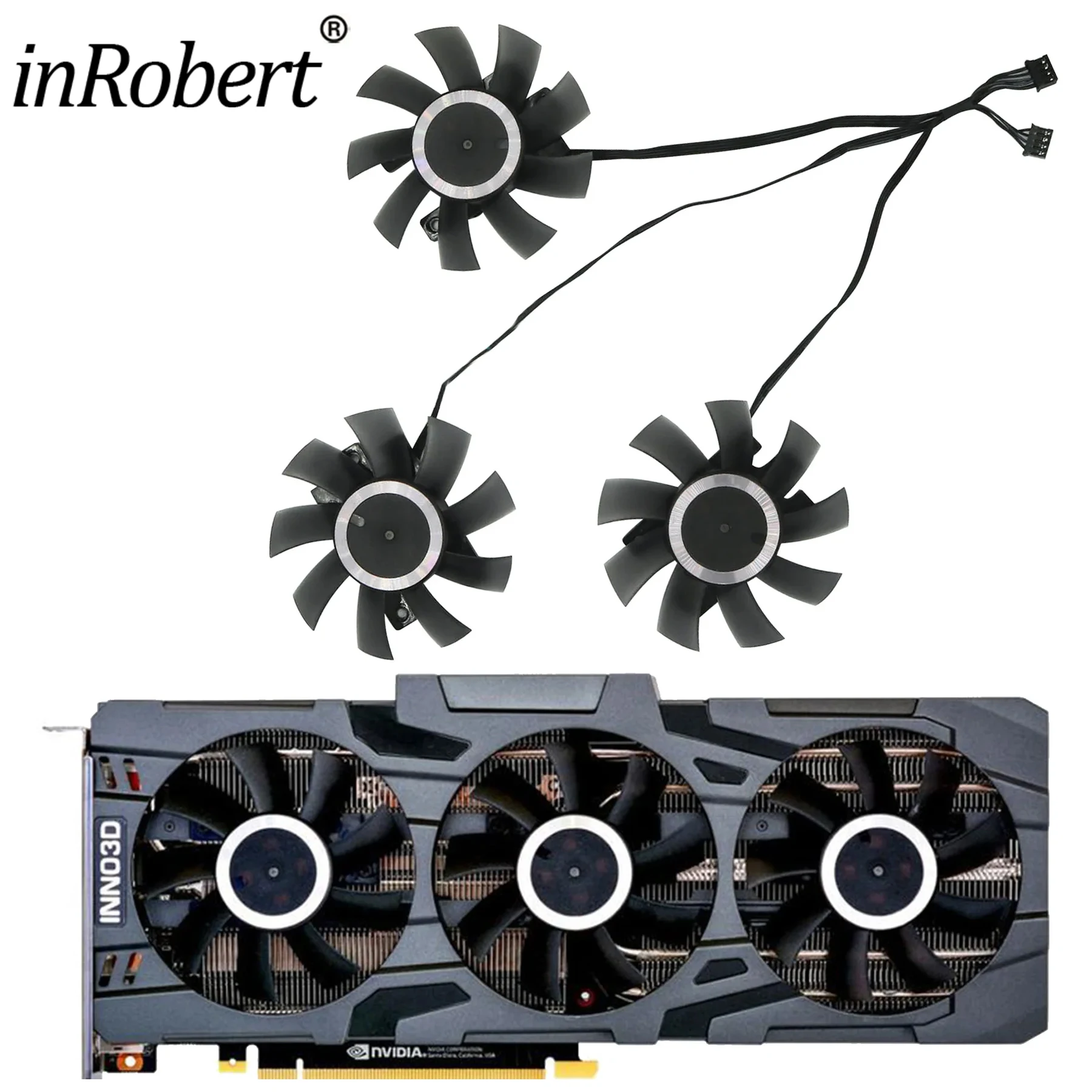 Original CF-12815S Cooler fan for INNO3D RTX2080Ti 3X RTX2080S 3X RTX2080 3X RTX2070S GAMING OC 3X Graphics Card Cooling Fan