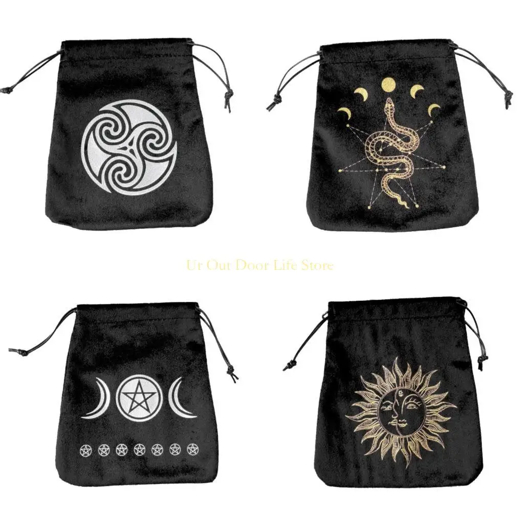 

77UF Tarot Card Storage Bag,Altar Drawstring Board Game Tarot Bag Tarot Holder Bag