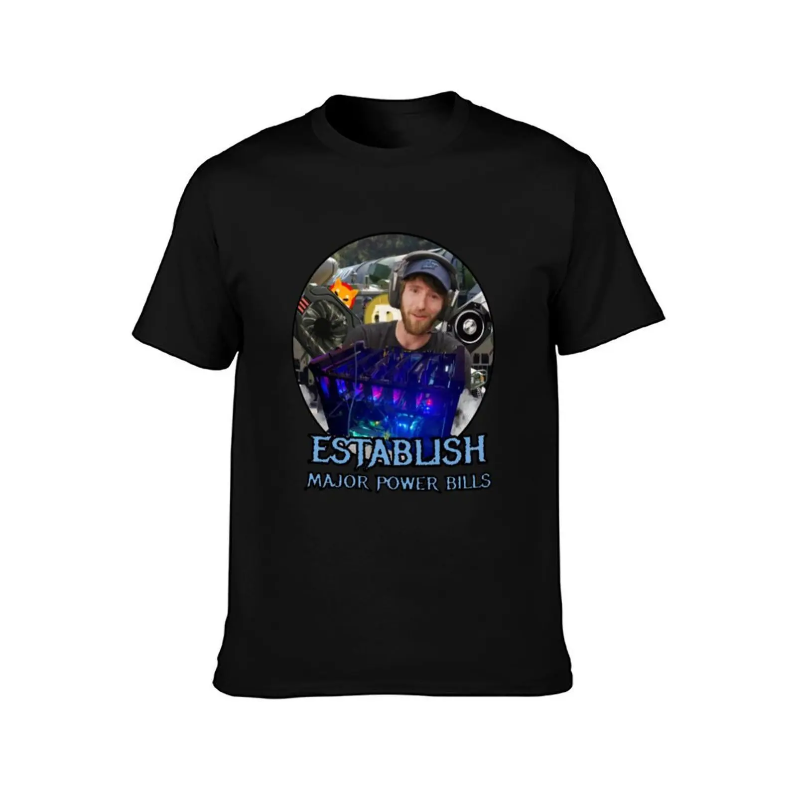 ESTABLISH MAJOR POWER BILLS MERCH (Linus Tech Tips) :D T-Shirt, Summer Casual Cotton Tee, Oversized Streetwear Tops, 100% Cotton