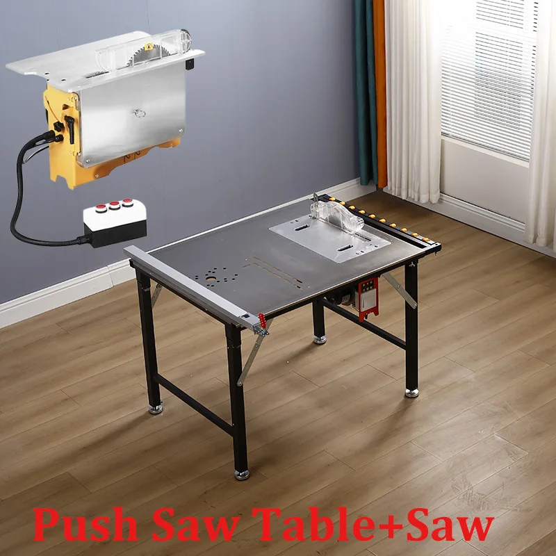 

Multifunctional Woodwork Push Table Saw+Table Portable Electric Circular Saw Cutter Adjustable DIY Woodworking Cutting Workbench