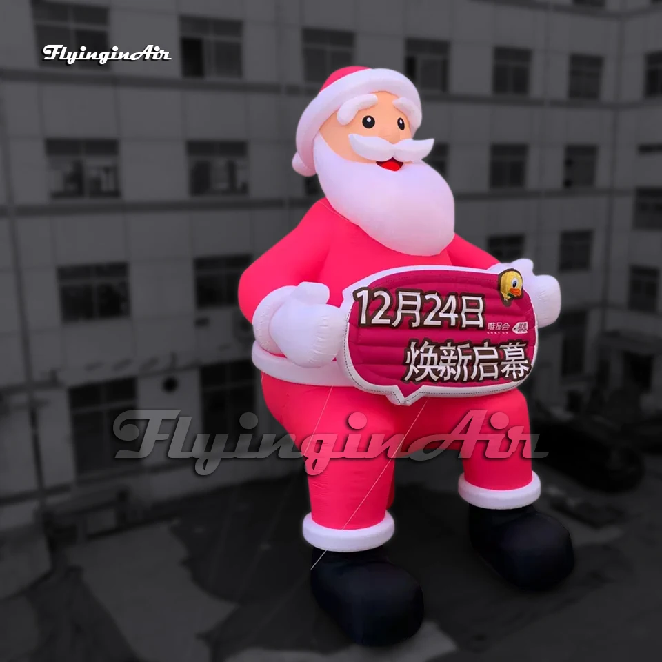 Customized Large Advertising Inflatable Santa Claus Model 6m Red Air Blow Up Father Christmas Balloon For Outdoor New Year Event