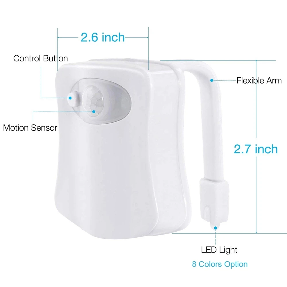 Smart PIR Motion Sensor Toilet Seat Night Light 8 Colors Waterproof Backlight For Toilet Bowl LED Luminaria Lamp WC Toilet Light