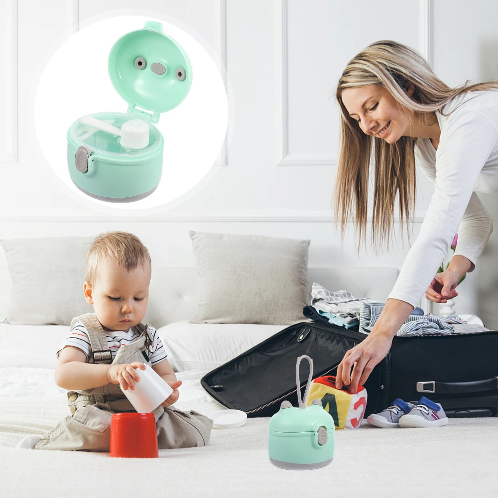 

Milk Powder Compartment Container Baby Formula Dispenser Leakproof Storage Box Snack Containers Large Capacity Travel Supplies