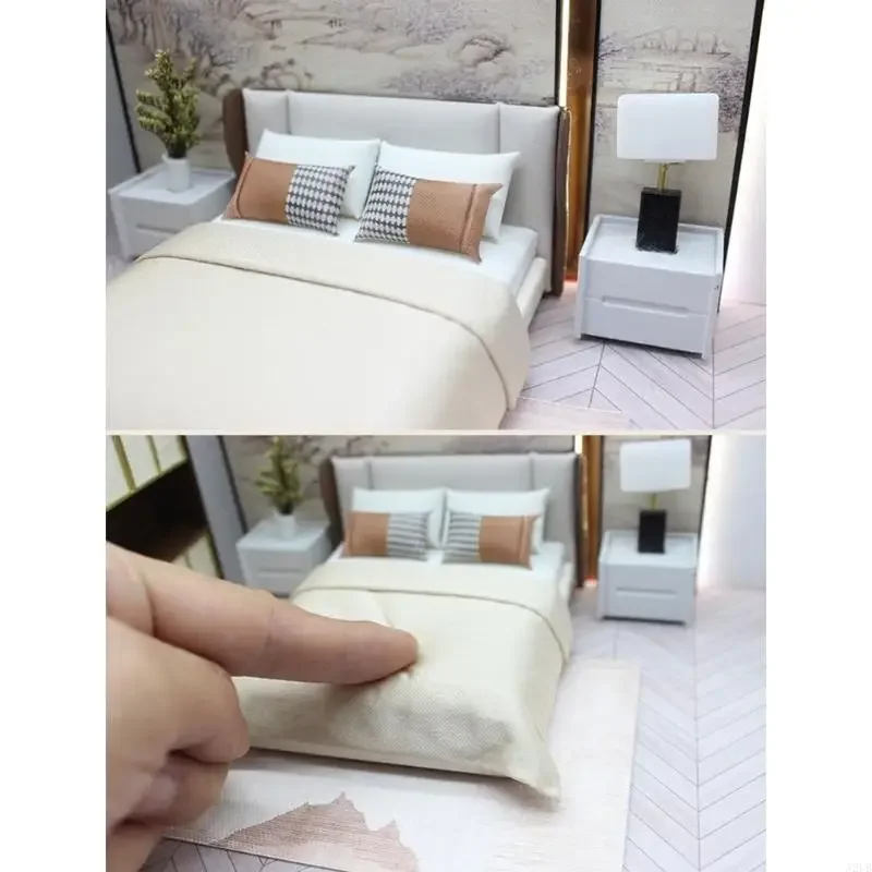 

Детализированная миниатюрная односпальная кровать из АБС-пластика для творческих игровых комнат, подчеркивающая резной каркас и