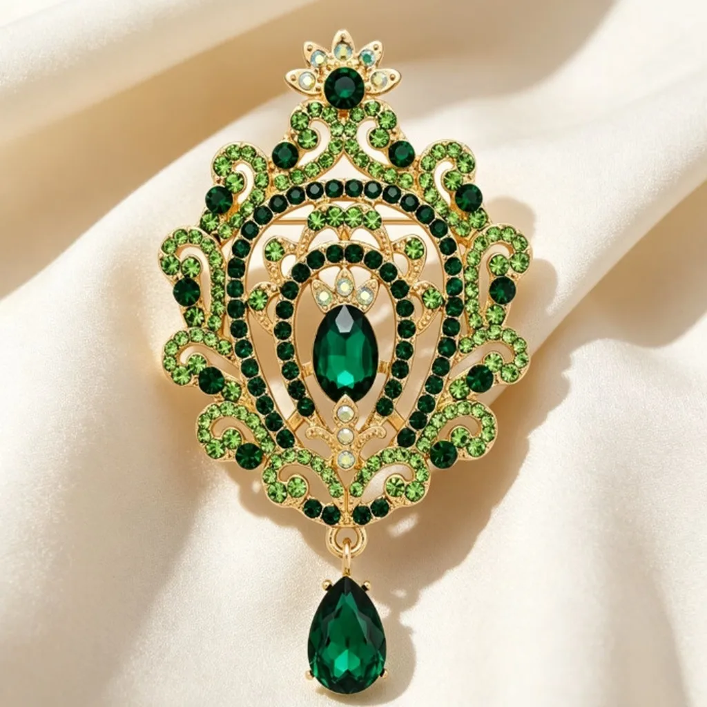 Jewelry Brooch Elegant Rhinestone Pendant Decorative Brooch Hollow Clothing Brooch For Handbag Coat Formal Dinner Parties