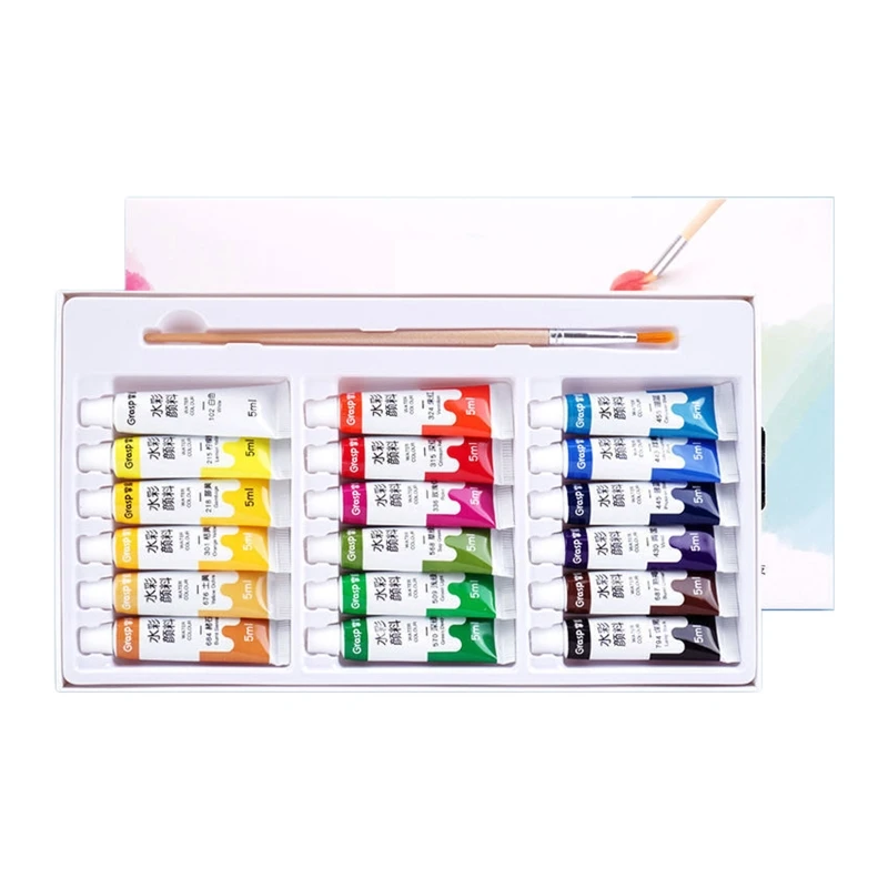 Gouache Paint Set Watercolor Tubes (0.17 oz, 5 Rich Pigments Non Fading Washable Paints for Artist Hobby Painters QXNF