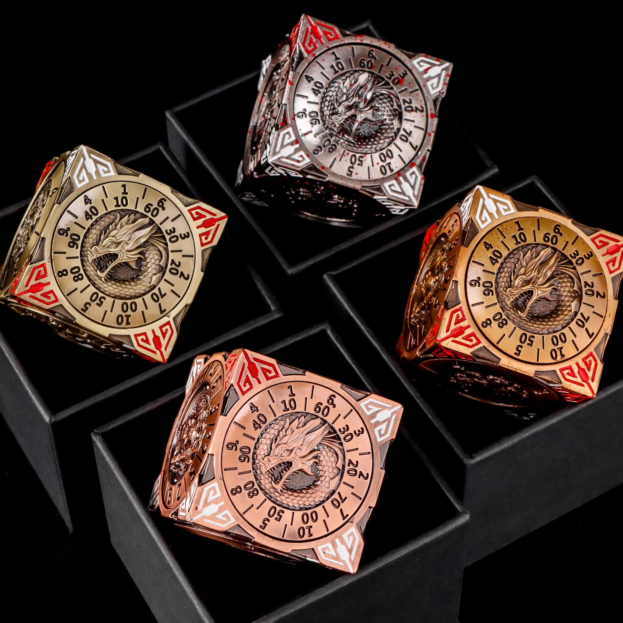 7-in-1 D6 النرد إصبع سبينر مجموعة الإصبع الدوران الروليت البوصلة النرد ل الزنزانات والتنينات DND الألعاب الملحقات