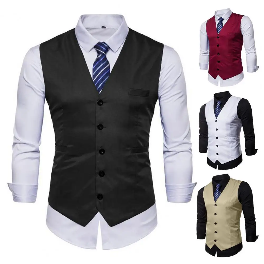 2024 New Arrival Vests Men Slim Fit Mens Suit Vest Male Waistcoat Gilet Homme Casual Sleeveless Formal Business Jacket Workwear