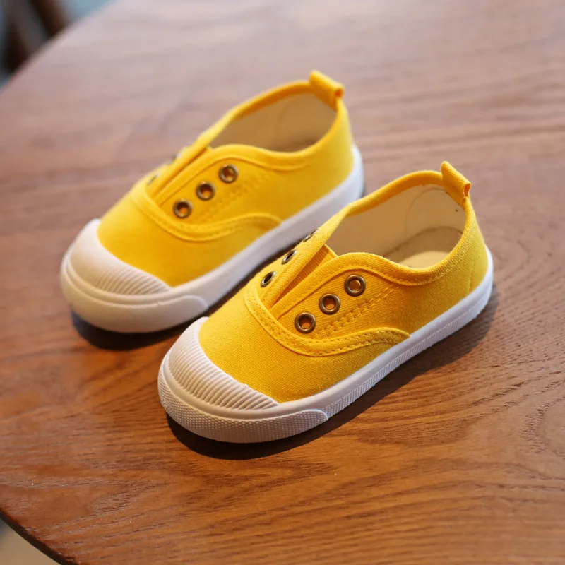 

WOOFOO New Children's Low Cut Canvas Shoes Breathable Boys' Cloth Shoes Fashion Girls' Casual Shoes Colored Biscuit Shoes