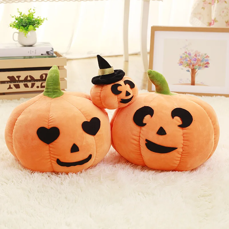 Bubble Kiss Funny Halloween Gift Pillows for Sofa Cute Cartoon Pumpkin Seat Cushion Office Siesta Smiling Face Fluffy Cushions