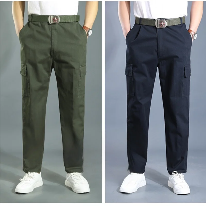 Men's Pure Cotton Work Pants Loose Fit Wear Resistant Dirt Proof Autumn Winter Welding Protection Thermal o Workwear