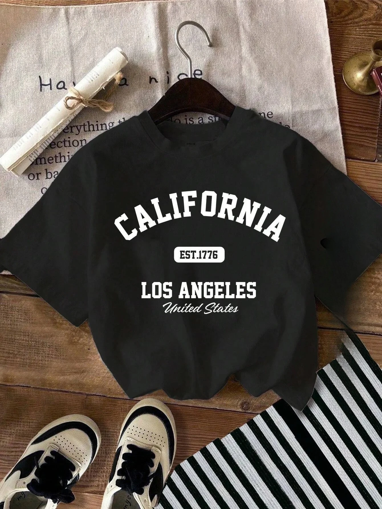 Summer Women California T-Shirt American Vintage O-Neck Tops Tees Fashion Los Angeles Clothing Female Casual Streetwear Y2K Top