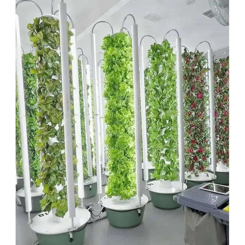 Vertical Hydroponics System Aerodynamic Growth Tower for Greenhouse Garden Aquaculture Soilless Planting Kit