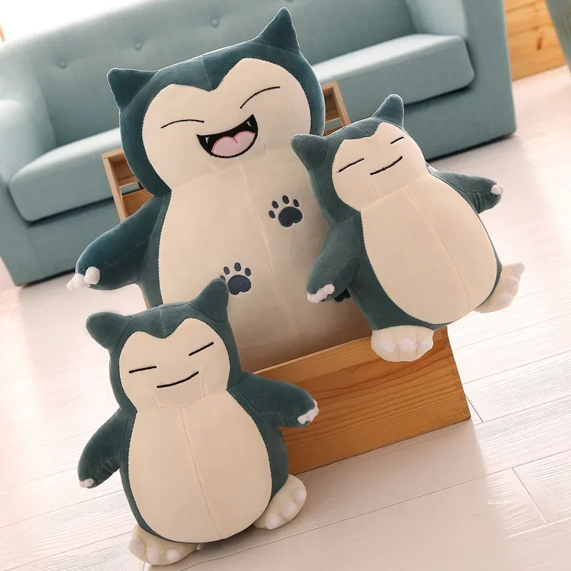 Bonito Snorlax Brinquedos Pokémon Peluches para Crianças, Anime Kawaii, Almofada Macia, Boneca Plushie, Presentes de Aniversário, Tamanho Grande, 30 cm, 50cm