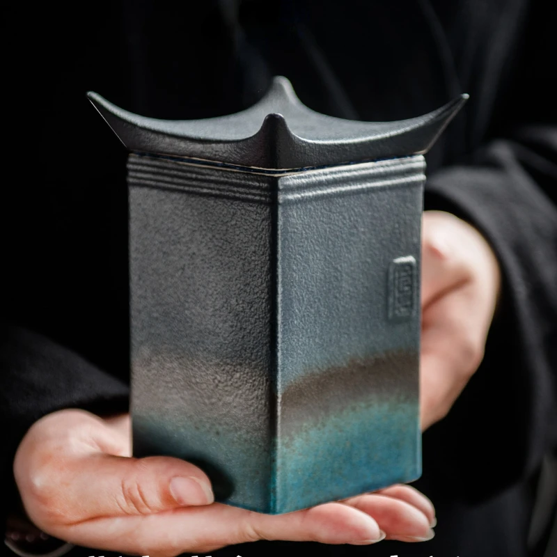 Ceramic Tea Pot Stoneware Household Airtight Jar Coffee Container Creative Kung Fu Tea Set Box Teaware Kitchen Dining Bar Home