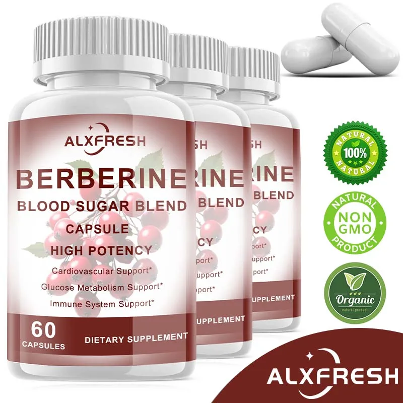 كبسولات بربرين لتنظيم نسبة السكر في الدم وتحسين مقاومة الأنسولين ومتلازمة المبيض البولي والأوعية الدموية والكرسي الدهني