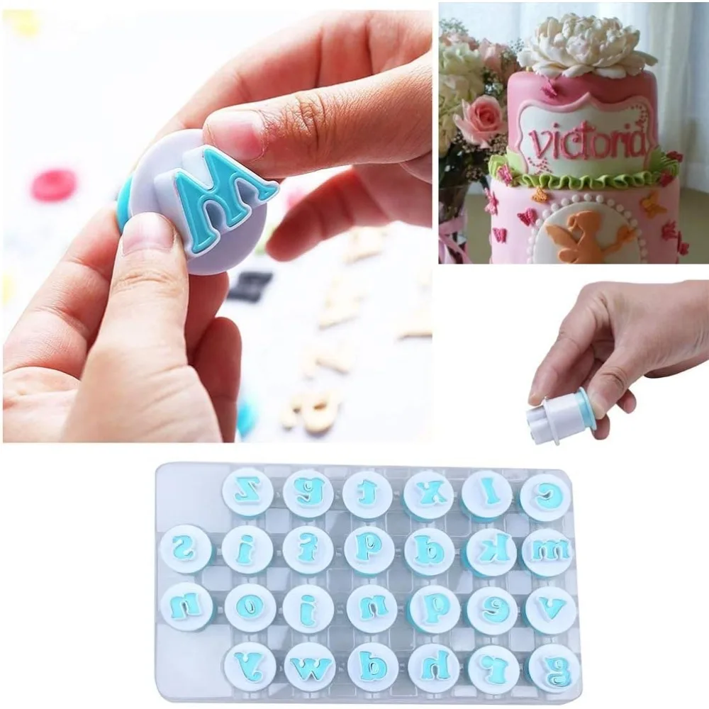 

26PCS/Set Cookie Stamp Impress Cookie Cutters Alphabet Letter and Number Cake Biscuit Mold Letter Shape DIY Cookie Biscuit