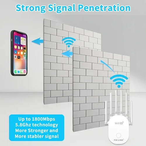 Imagen 2 del producto PIXLINK AX1800 enrutador WiFi 6 de doble banda 2,4G/5G Gigabit enrutador de Internet inalámbrico para transmisión de juegos en casa, fácil configuración