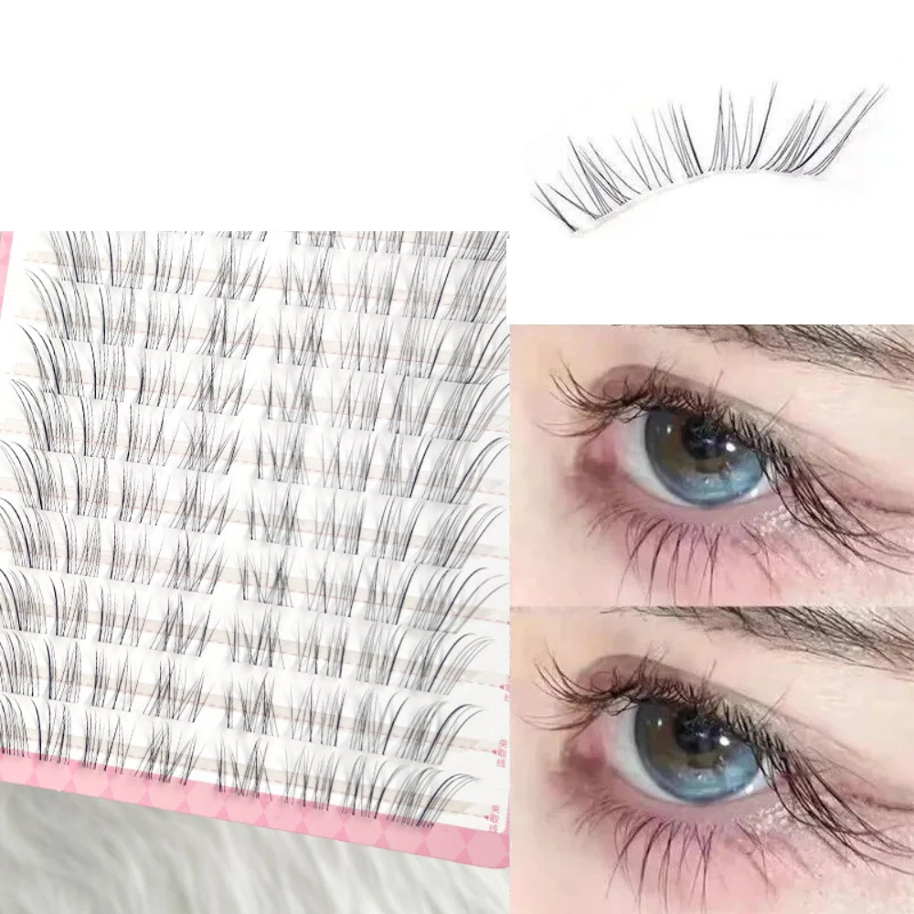 10 rangées de grappes de cils individuels de style renard, Extension de cils naturels segmentés, outil de maquillage pour faux-cils volants