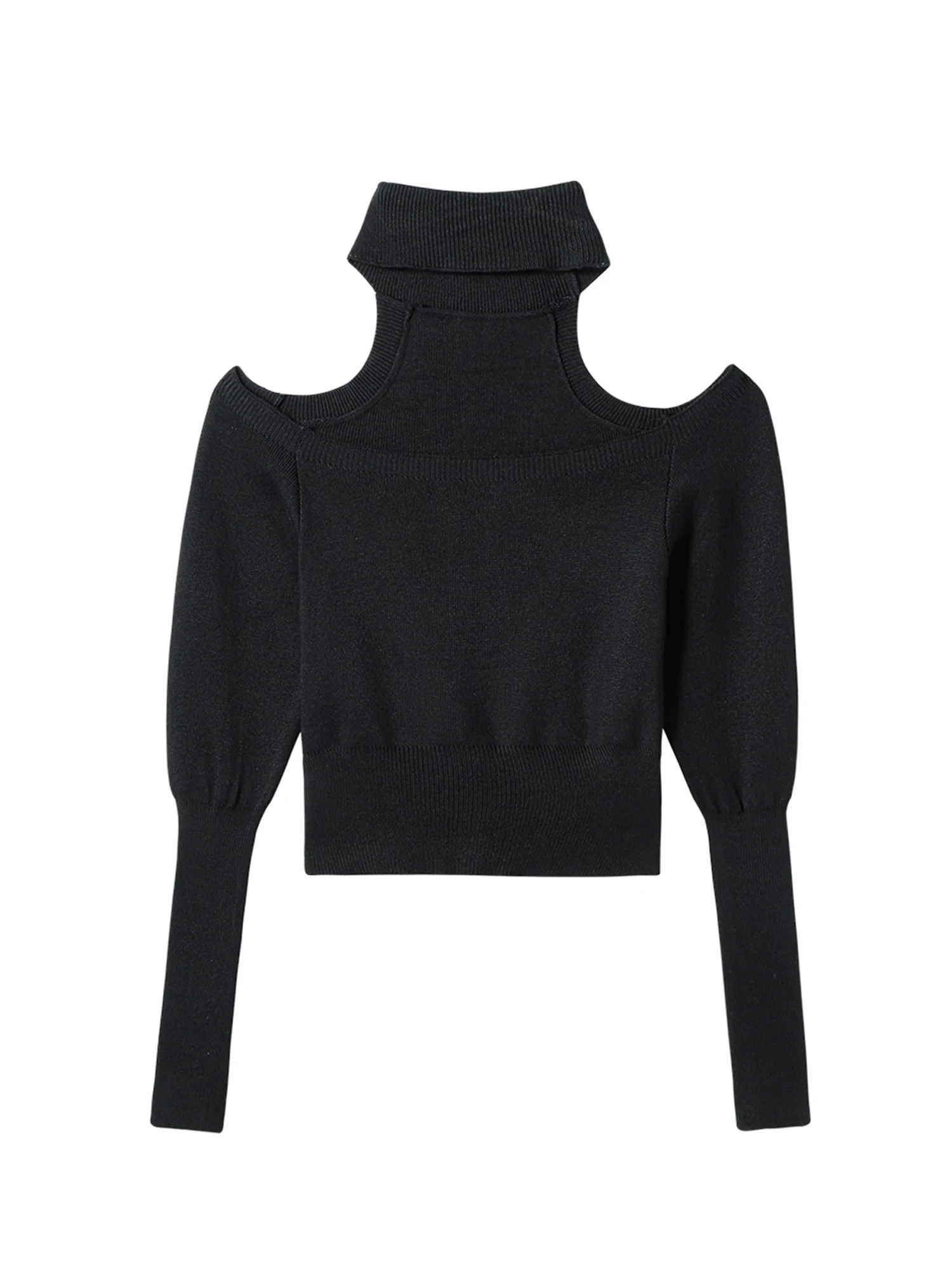 

Women's Black Gothic Pullover Sweater Vintage 2000s Y2k Off Shoulder Jumper Knitwear Long Sleeves Sweater Spring Autumn Clothes