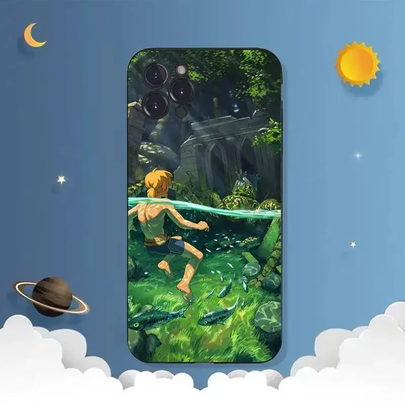 L-Legend Of X-Zelda Link Phone Case For iPhone,11,12,Mini,13,14,15,PRO,XS,MAX,X,XR,6,7,8,Plus Black Shell