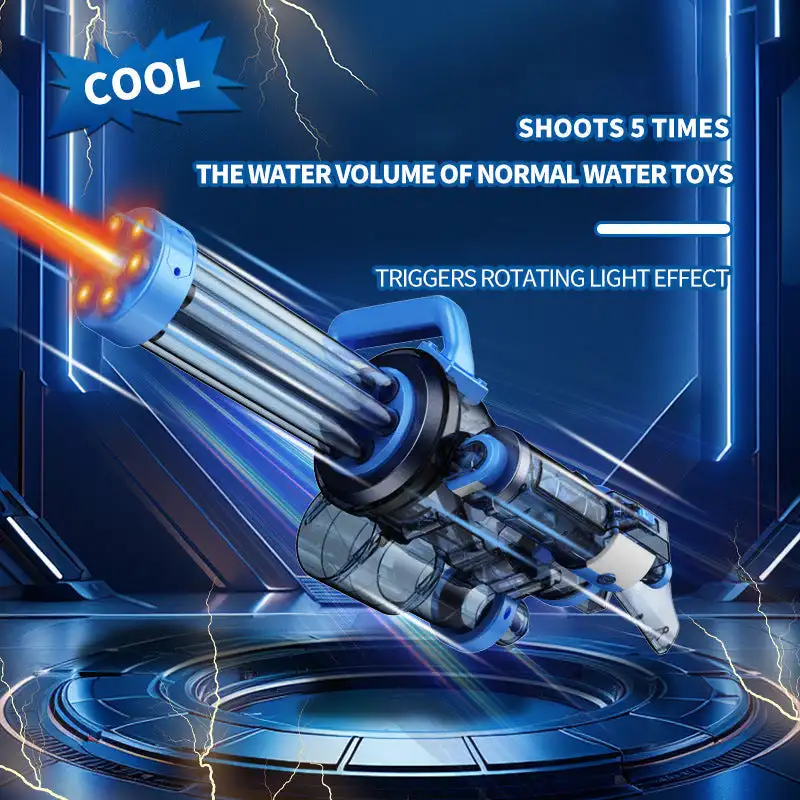 Long Range Electric Water Gun With Light 400ml High Pressure Strong Charging Energy Water Automatic Water Spray Children\'s Toy