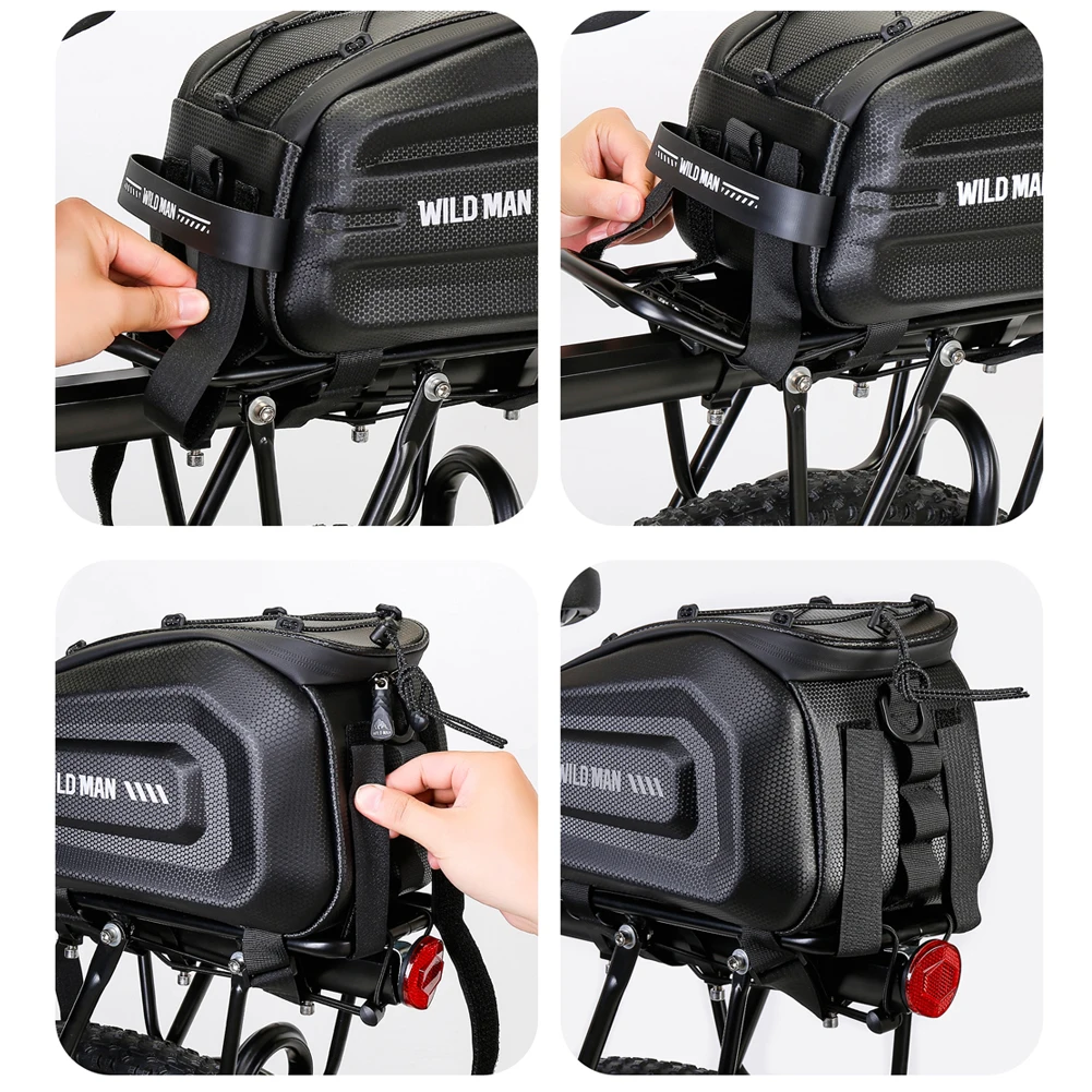 4L EVA Hard Shell Bike Bag Multifunction Cycling Rear Seat Bags Large Capacity Waterproof MTB Road Bike Accessories