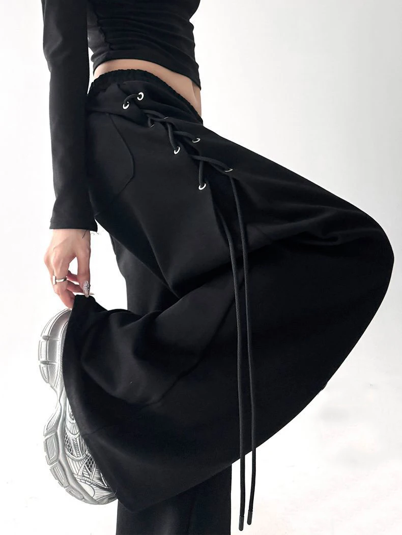 

American style spicy girl retro jazz dance pants sports pants autumn women's loose wide leg casual pants curved knife pants