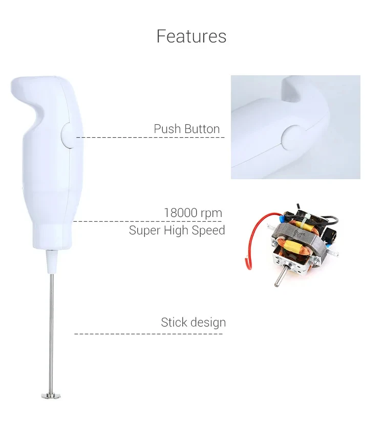Mini Espumador de leche eléctrico multifuncional, batidor de huevos portátil, licuadora, agitador mezclador de alimentos, Espumador automático para batido de café