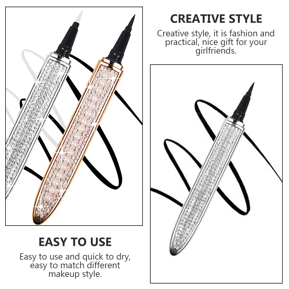 2 قطعة قلم تحديد العيون ذاتي اللصق ممتاز ذو طرف رفيع للغاية مقاوم للعرق قلم العناية بالعين سهل التطبيق رموش لا يتطلب غراء #6