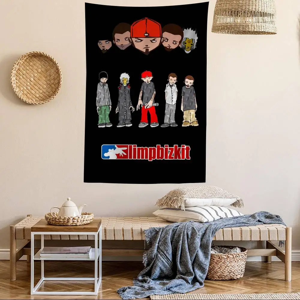 L-Limp Band Bizkit Cartoon Tapestry Art Science Fiction Room Home Decor Wall Hanging Sheets