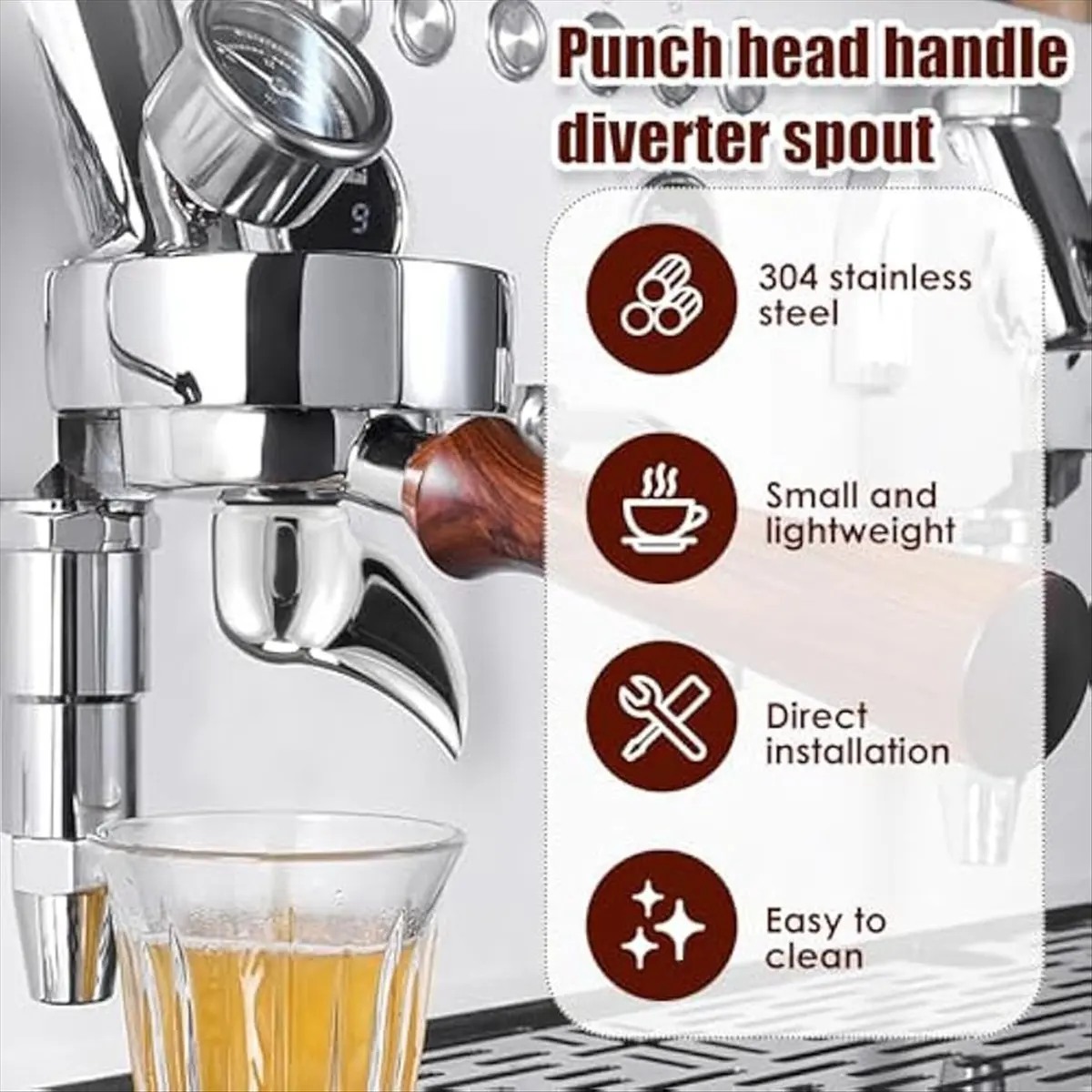 ABNQ 2Pcs Single Portafilter Spout,Coffee Machine Portafilter Spout,Drain Diverter Nozzle,for 58mm Espresso Machine A