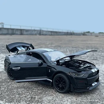 1:18 Ford Mustang Shelby GT500 Große Legierung Sportwagen Modell Druckguss Metall Rennwagen Modell Sound und Licht Simulation Spielzeug