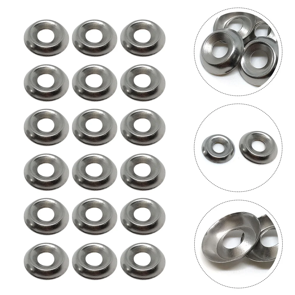 

100 Pcs Stainless Steel Washer Rat Electronic Sturdy Screw Washers Connector Useful Fixing Fisheye-shaped Gaskets Replacement