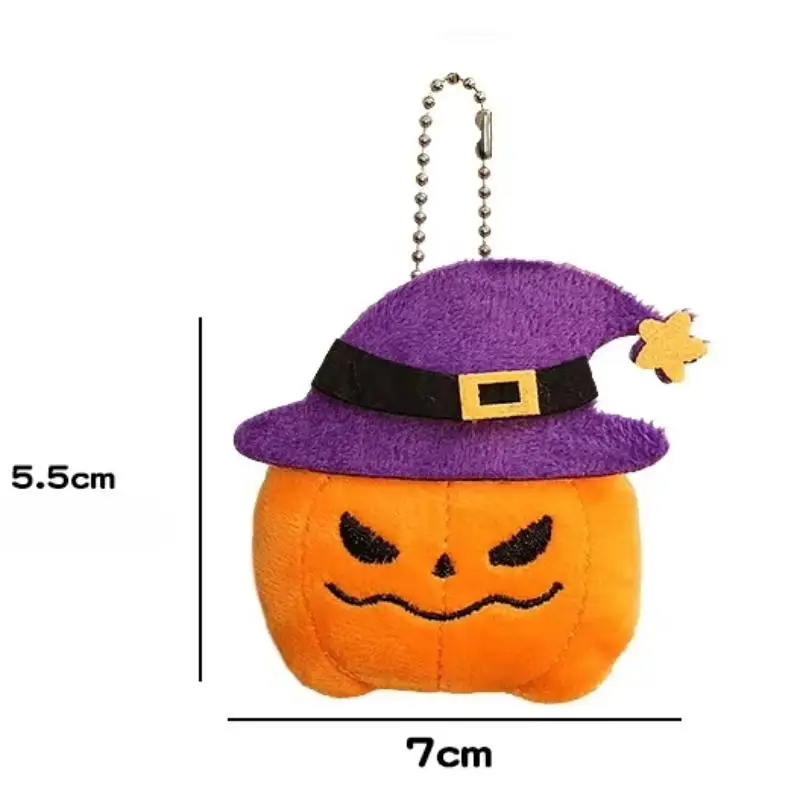 Halloween-Plüsch-Schlüsselanhänger für Damen, Kürbis, Geist, Fledermaus, Hexenhut, Trick or Treat, Cartoon-Taschenanhänger, Partygeschenke, Schlüsselanhänger-Accessoire – Detail 16