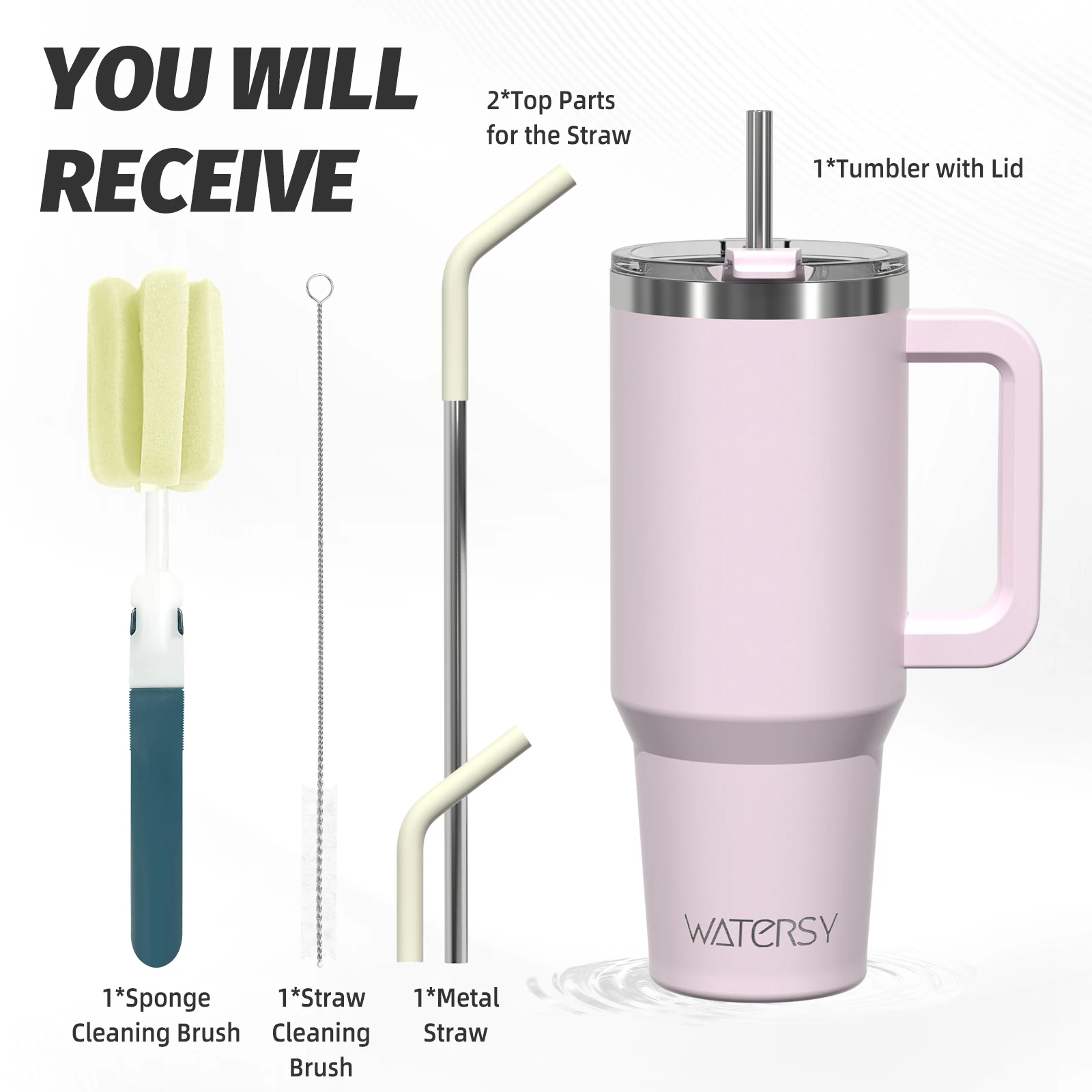 كوب ماء 20 أونصة/591 مل بمقبض، كوب معزول مانع للتسرب، مكنسة كهربائية من الفولاذ المقاوم للصدأ للقهوة، للسيارة والسفر