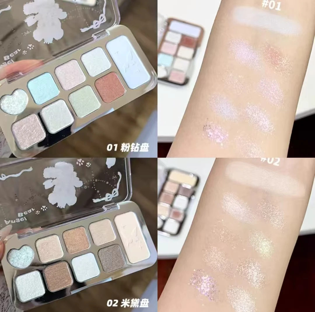 JILL Leen 9색 아이섀도우 팔레트 파우더 펄 광택 글리터 샤이니 저채도 컬러 파인 플래시 지속력 있는 아이 메이크업