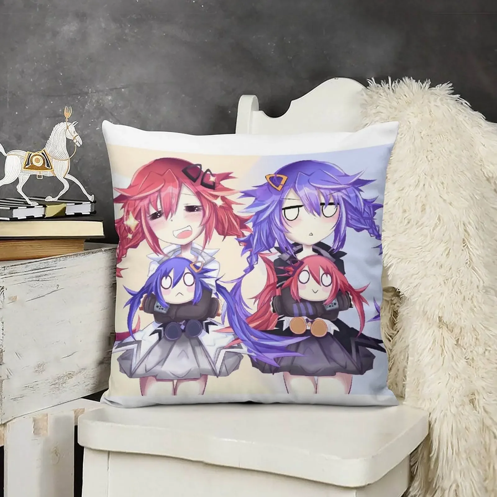 Kurome and Uzume Hyperdimension Neptunia Throw Pillow Pillow Cases christmas cushions covers Throw Pillow
