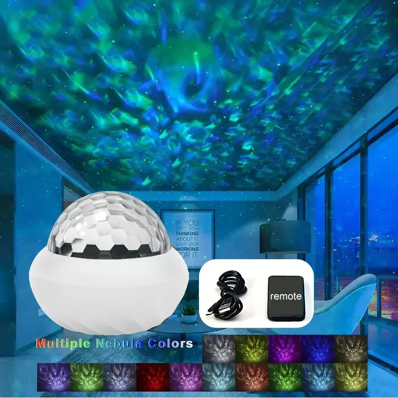 RGB Projektion Nacht Lichter Aurora Sternen Nordlicht Projektor Atmosphäre Lampe USB Stecker Fernbedienung für Zimmer Party Decor