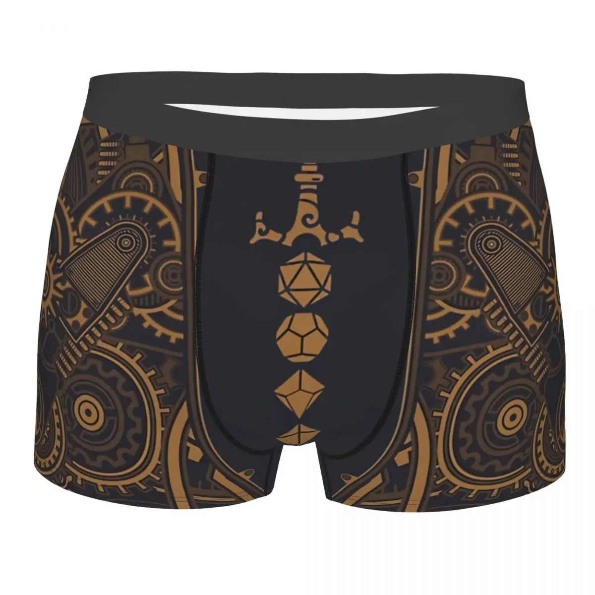 Steampunk Polyhedral Dice Sword Man's Boxer Briefs Breathable Funny Underwear High Quality Print Shorts Birthday Gifts