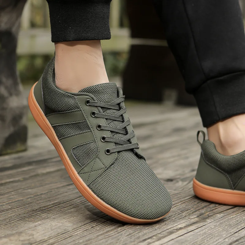 Breathable Mesh Casual Sneakers Wide Toe Barefoot Shoes for Man Minimalist Walking Sneakers Lightweight Soft Sole Jogging Shoes