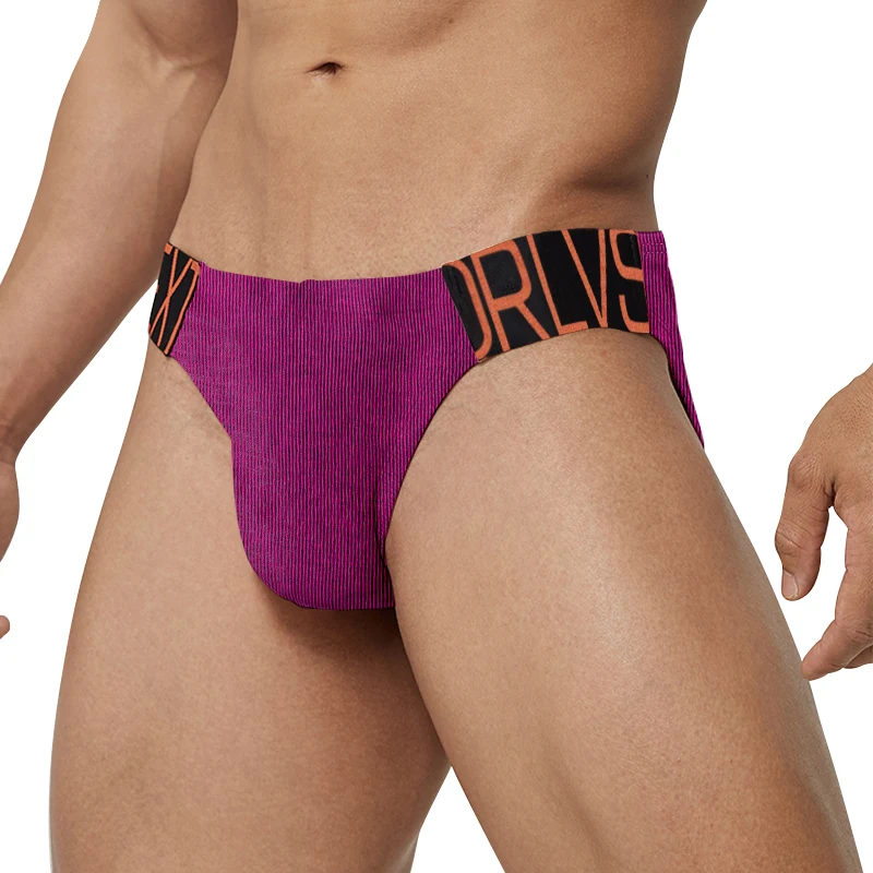 Boy's Sexy Low Waist Body Fit Hip Underpants Raise Wide Belt High Slit Pit Fabric Underwaer Cotton Threaded Cloth Gay Briefs
