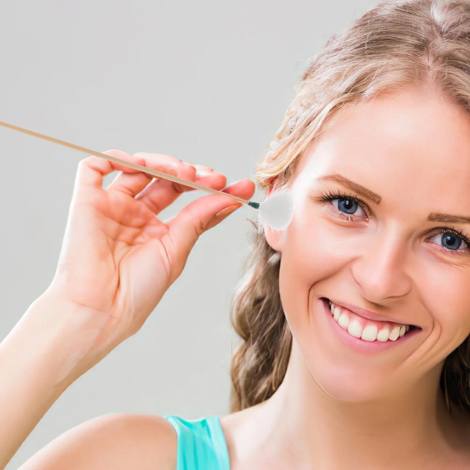 

12Pcs Ear Wax Cleaning Tools Goose Hair Bamboo Spiral Sticks Non Slip Grip Ear Wax Remover Kit Practical Home Use