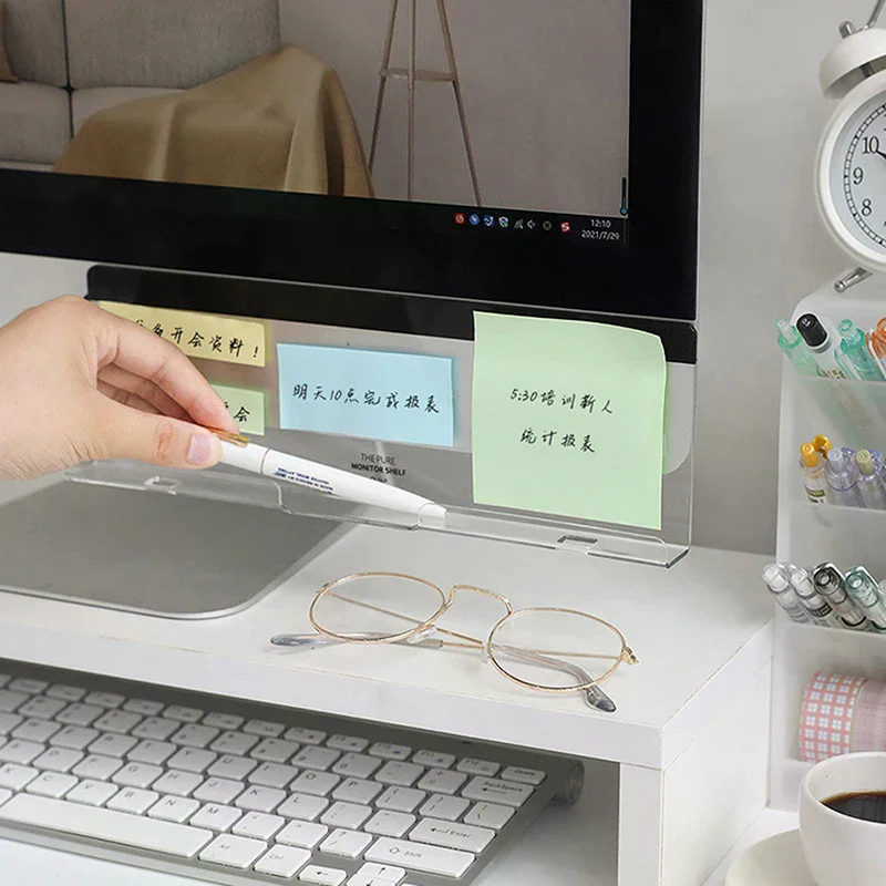 1 Acrylic Monitor Message Memo Board  Office Memo Note Whiteboard Mobile Phone Storage Rack Business Card Holder