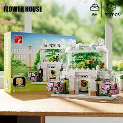 597PCS Building Blocks Toy City Street View Flower Shop Model Compatible Others Bricks Sets Educational Toys Christmas Gifts