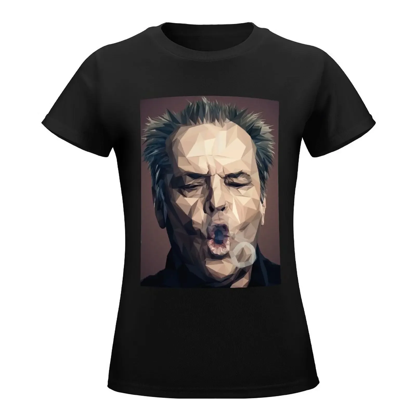 Jack Nicholson - Low poly T-Shirt funny Short sleeve tee summer top white t shirts for Women