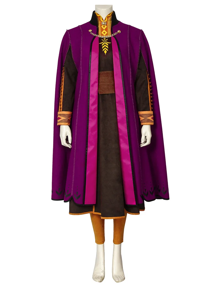 Disfraz de Anna para mujer, disfraz de fantasía, vestido de Reina, conjunto completo, trajes de Carnaval de Halloween